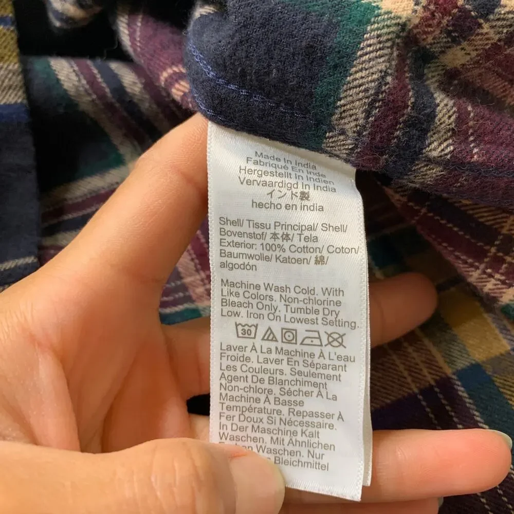 J Crew Shirt Mens 2XL Classic Plaid Flannel Cotton Button Up Long Sleeve New